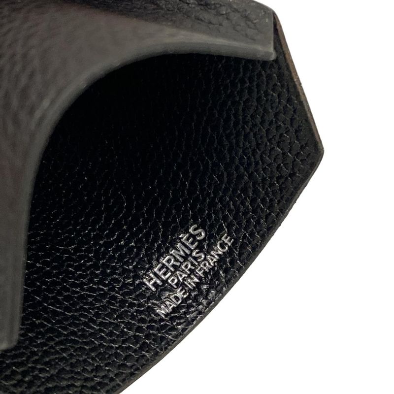 Hermes Key Holder Leather with Black Clochette Key Ring