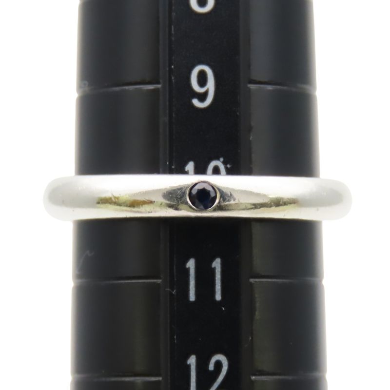 Tiffany & Co Ring Stacking Band 925 Sterling Silver Saffiano Blue