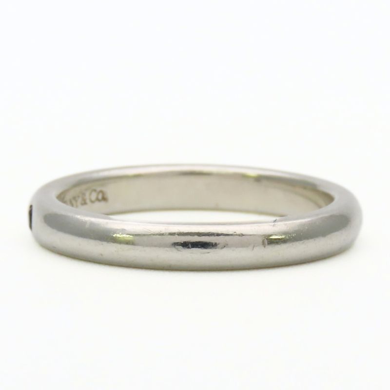 Tiffany & Co Ring Stacking Band 925 Sterling Silver Saffiano Blue