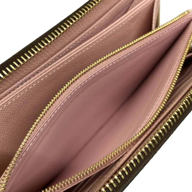 Louis Vuitton Wallet Monogram Zippy Rose Ballerine Leather