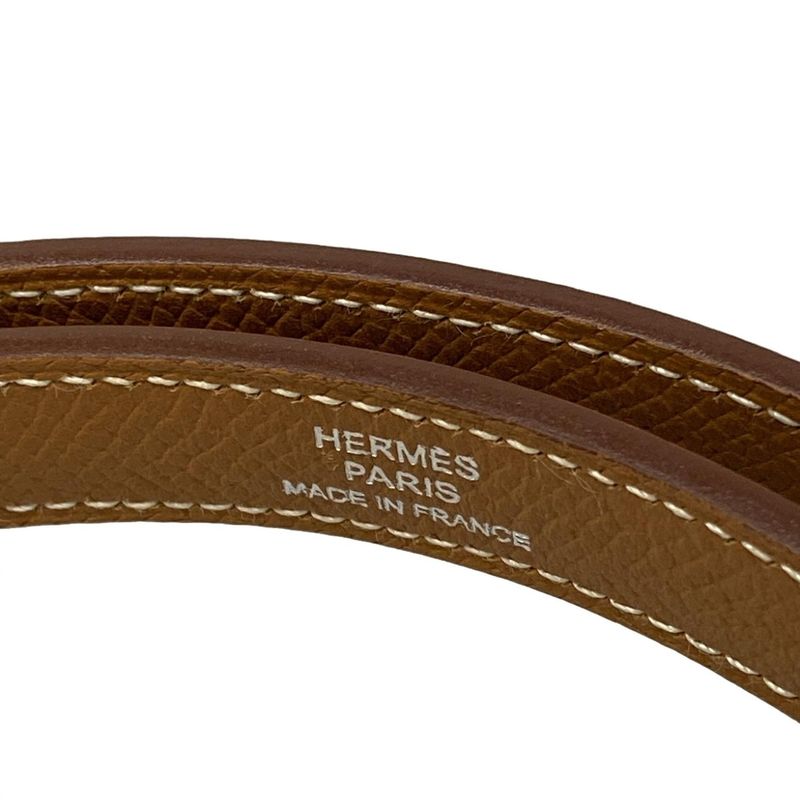 Hermes Shoulder Strap Brown Silver Kelly Bolide