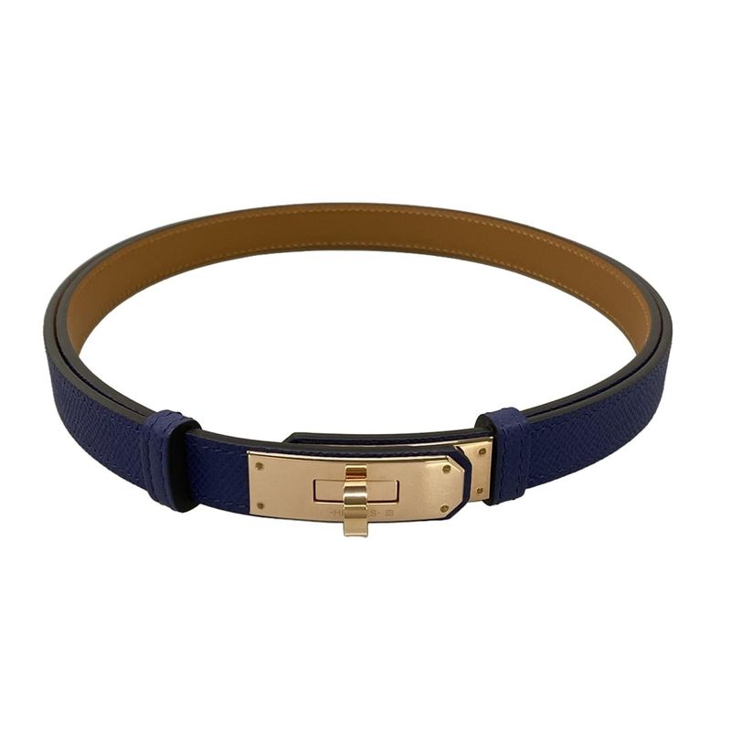 Hermes Belt Kelly Navy Gold Leather