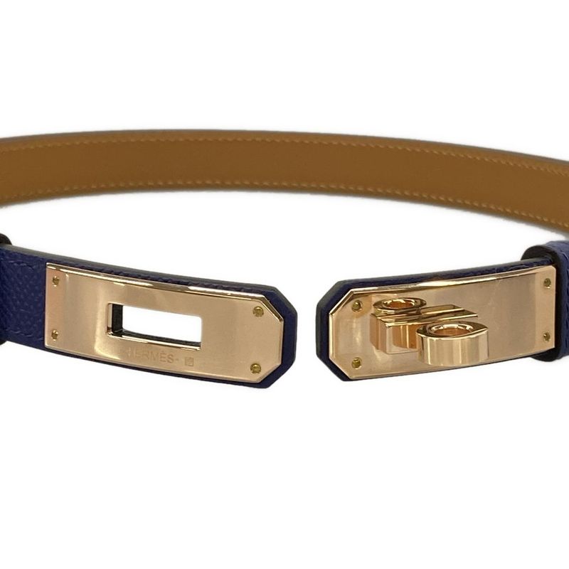 Hermes Belt Kelly Navy Gold Leather