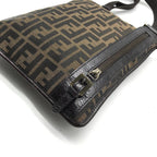 Fendi Zucca Shoulder Bag Crossbody Leather Canvas Brown — view 4