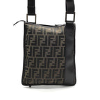 Fendi Zucca Shoulder Bag Crossbody Leather Canvas Brown — view 2