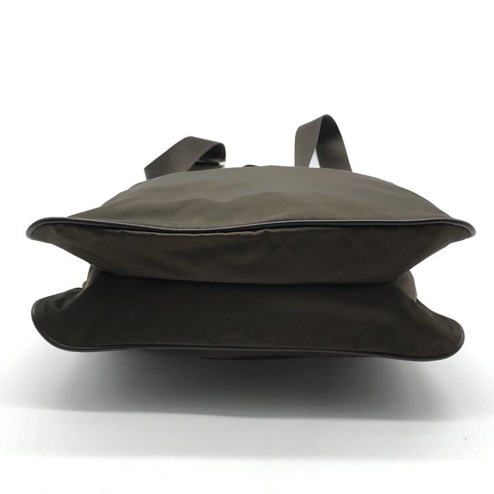 Prada Nylon Tessuto Triangle Logo Brown Shoulder Bag — view 4