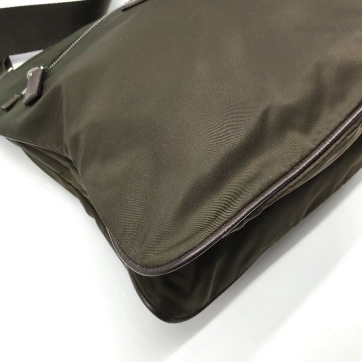 Prada Nylon Tessuto Triangle Logo Brown Shoulder Bag — view 6