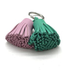 Hermes Carmen Unodos Key Holder Key Sling Bag Charm Double Tassel Bicolor Pink — view 6