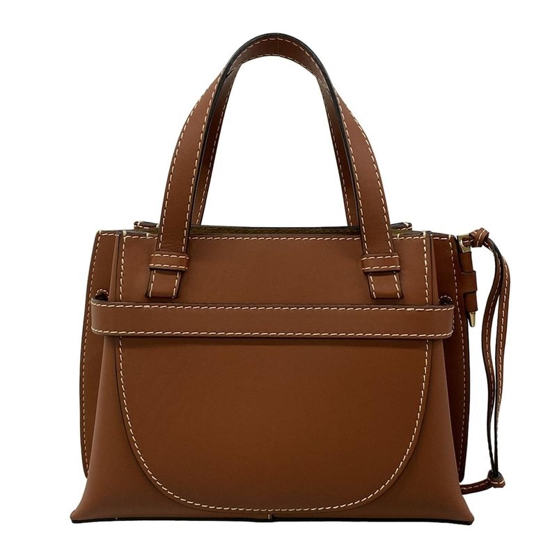 Loewe Handbag Gate Top Handle Bag Mini Dark Brown Leather