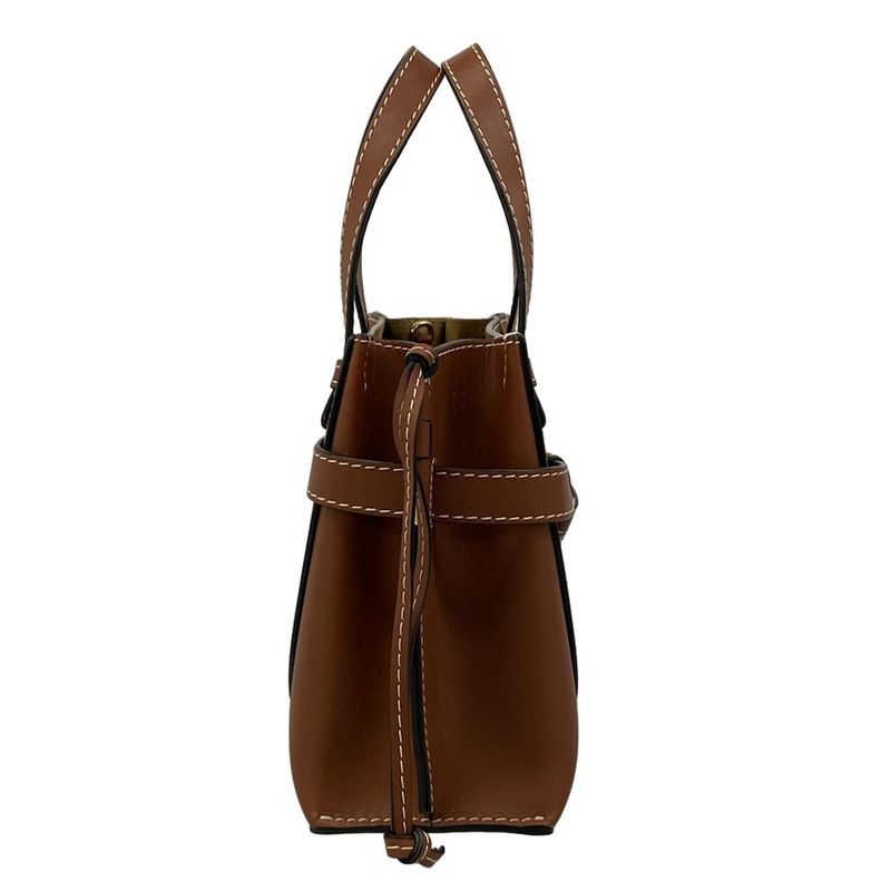 Loewe Handbag Gate Top Handle Bag Mini Dark Brown Leather