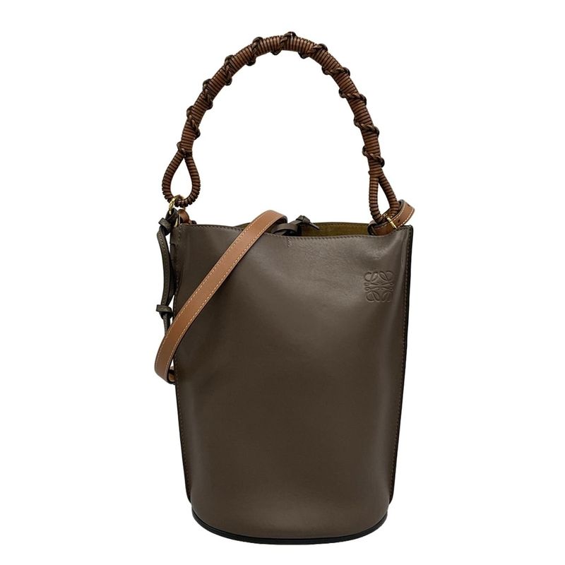 Loewe Gate Bucket Bag Dark Brown Dark