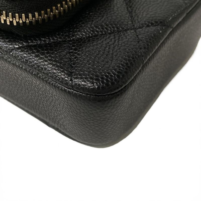 Chanel Mobile Phone Case Quilted Black Gold Chain