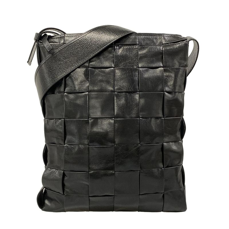 Bottega Veneta Shoulder Bag Cassette Black Leather