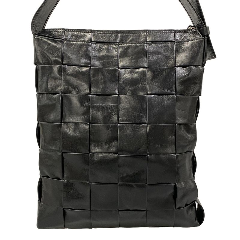 Bottega Veneta Shoulder Bag Cassette Black Leather