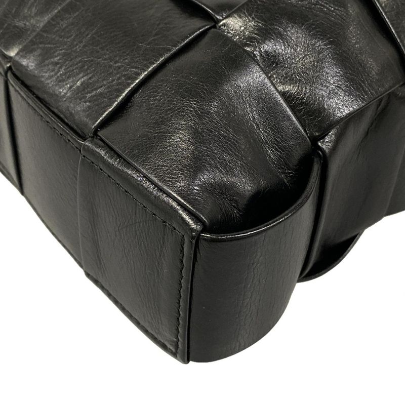 Bottega Veneta Shoulder Bag Cassette Black Leather