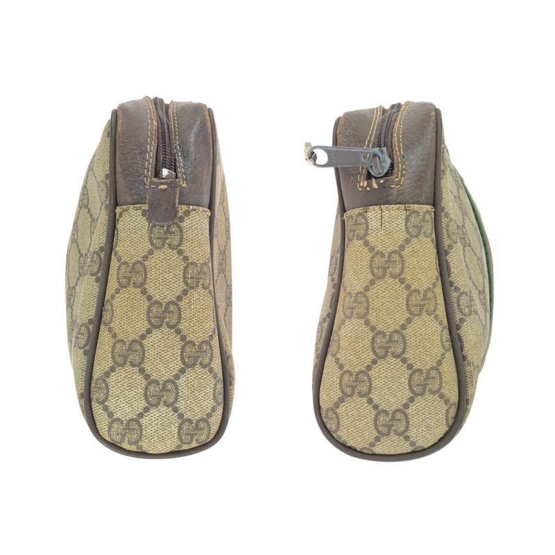 Gucci Vintage Sherry Clutch Beige Brown