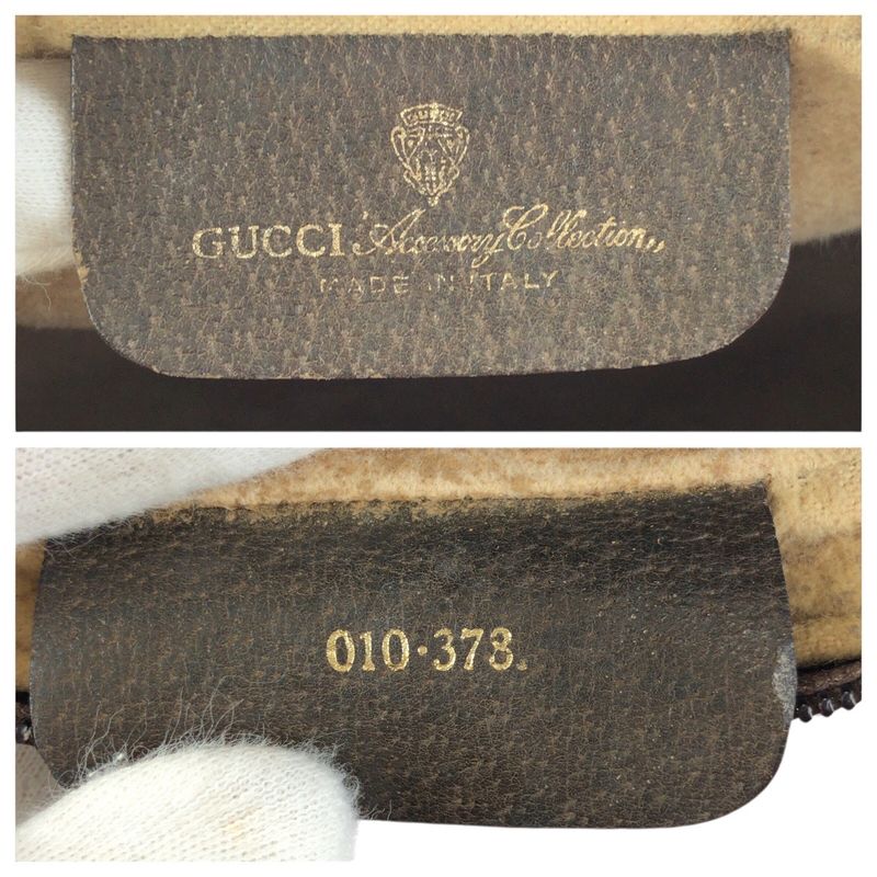 Gucci Vintage Sherry Clutch Beige Brown
