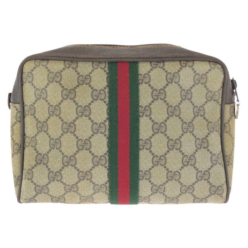Gucci Vintage Sherry Clutch Beige Brown