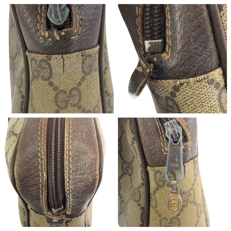 Gucci Vintage Sherry Clutch Beige Brown
