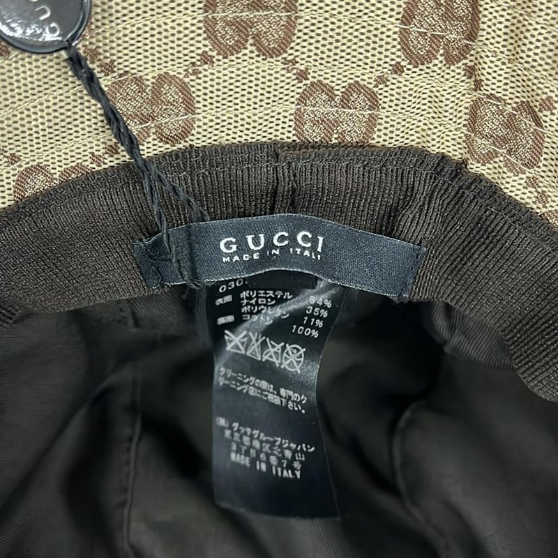 Gucci Hat L Khaki Green Red GG Pattern Sherry