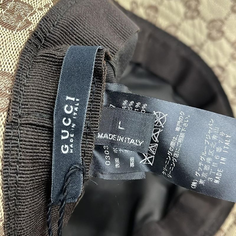 Gucci Hat L Khaki Green Red GG Pattern Sherry