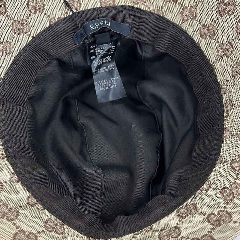 Gucci Hat L Khaki Green Red GG Pattern Sherry