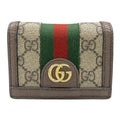 Gucci Bifold Wallet Ophidia Dark Brown Red Multi Cotton Leather Dark X Multi