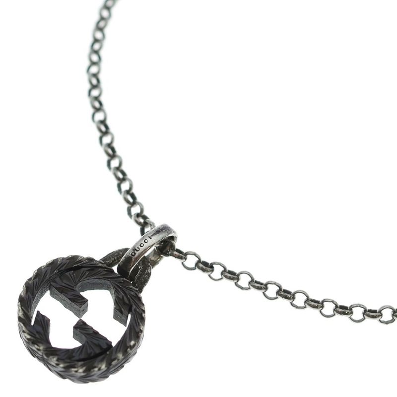 Gucci Interlocking Necklace Silver Pendant