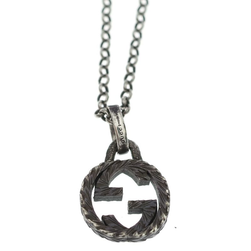 Gucci Interlocking Necklace Silver Pendant