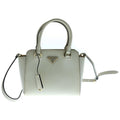 Prada 2-Way Shoulder Bag White Leather Gold