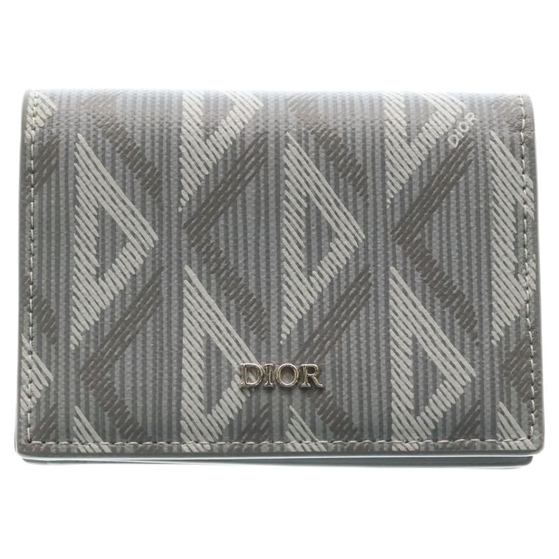 Dior CD Diamond Card Case Business Holder Gray