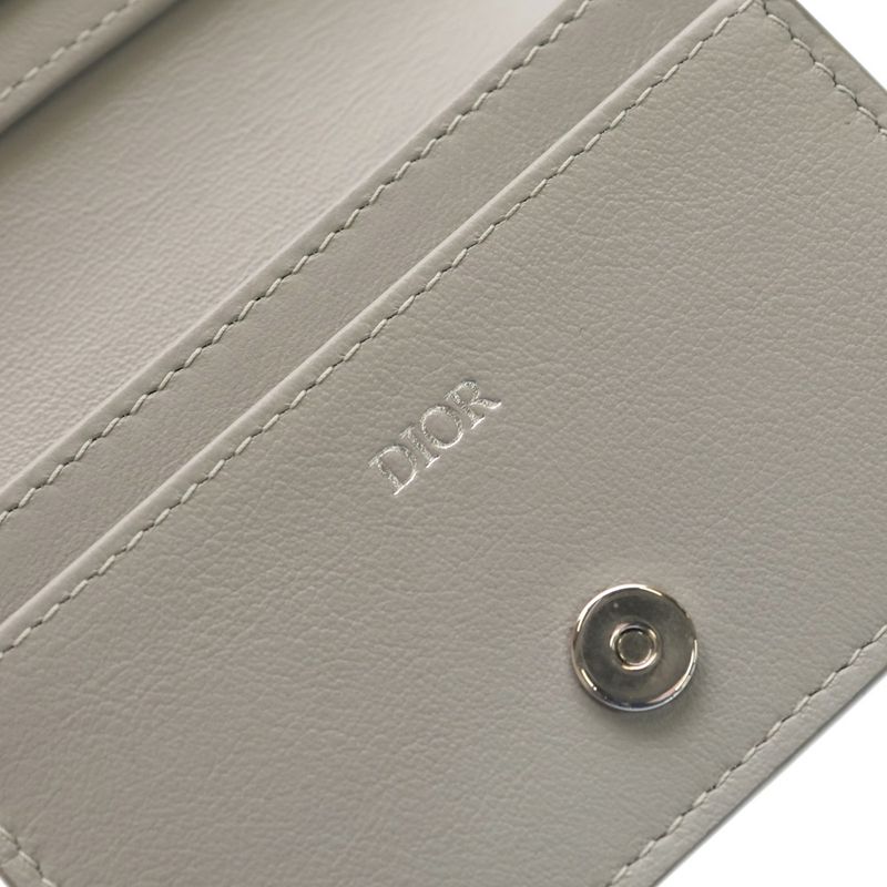 Dior CD Diamond Card Case Business Holder Gray