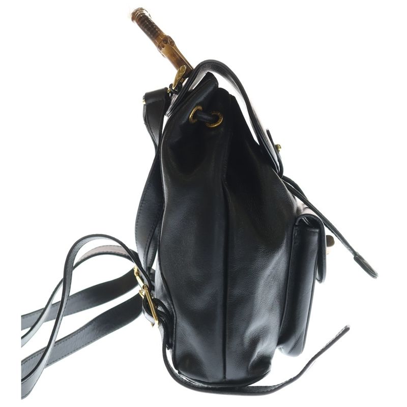 Gucci Bamboo Leather Backpack Black