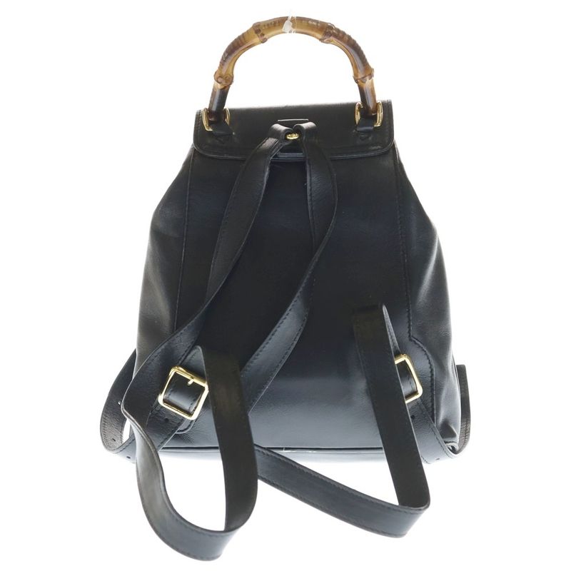 Gucci Bamboo Leather Backpack Black
