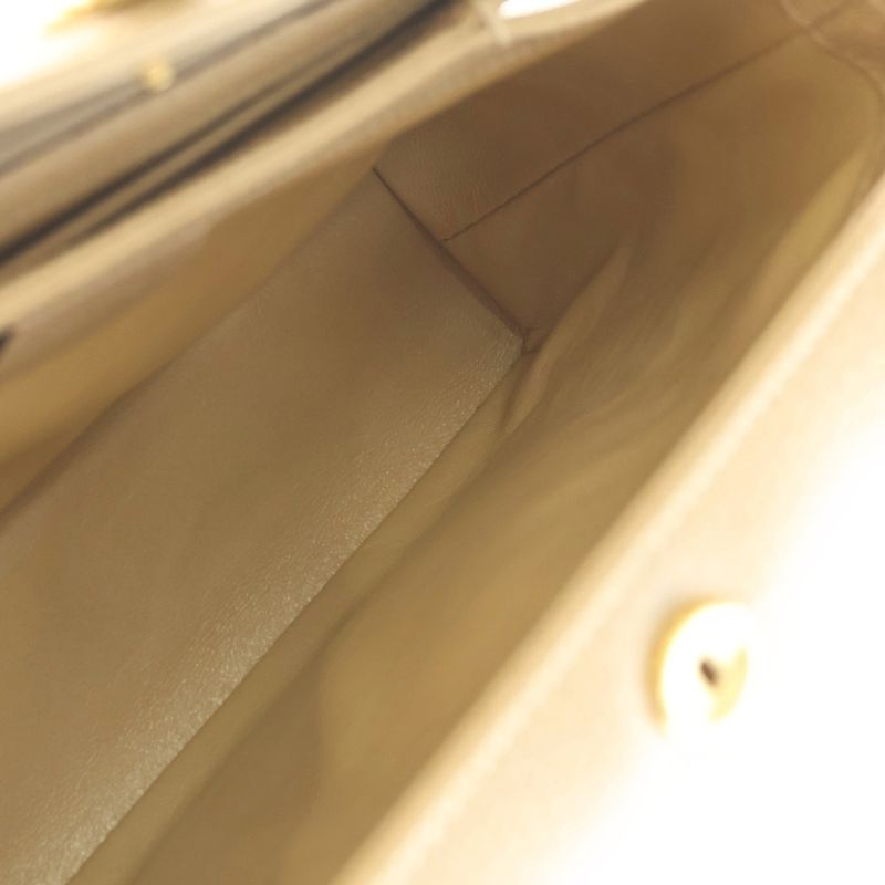 Gucci Bamboo Leather 2-Way Bag Handbag Beige