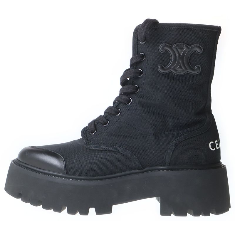 Celine Balki Lace Up Long Boots Black
