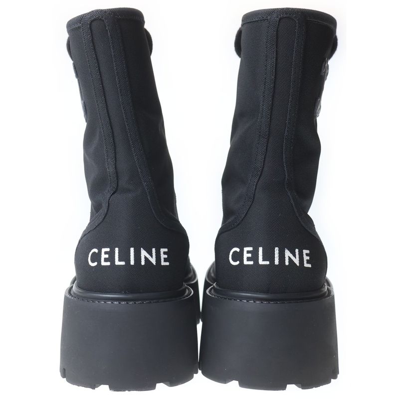 Celine Balki Lace Up Long Boots Black