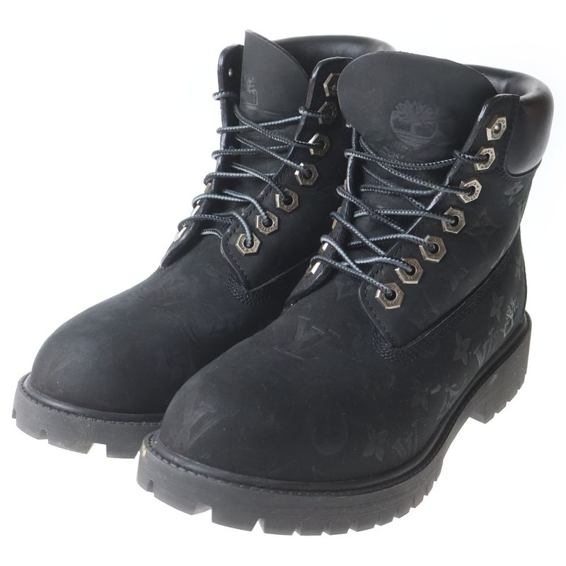 Louis Vuitton Timberland Ankle Boots Black Nubuck