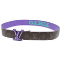 Louis Vuitton Ceinture LV Optic Monogram Leather Belt Purple Brown
