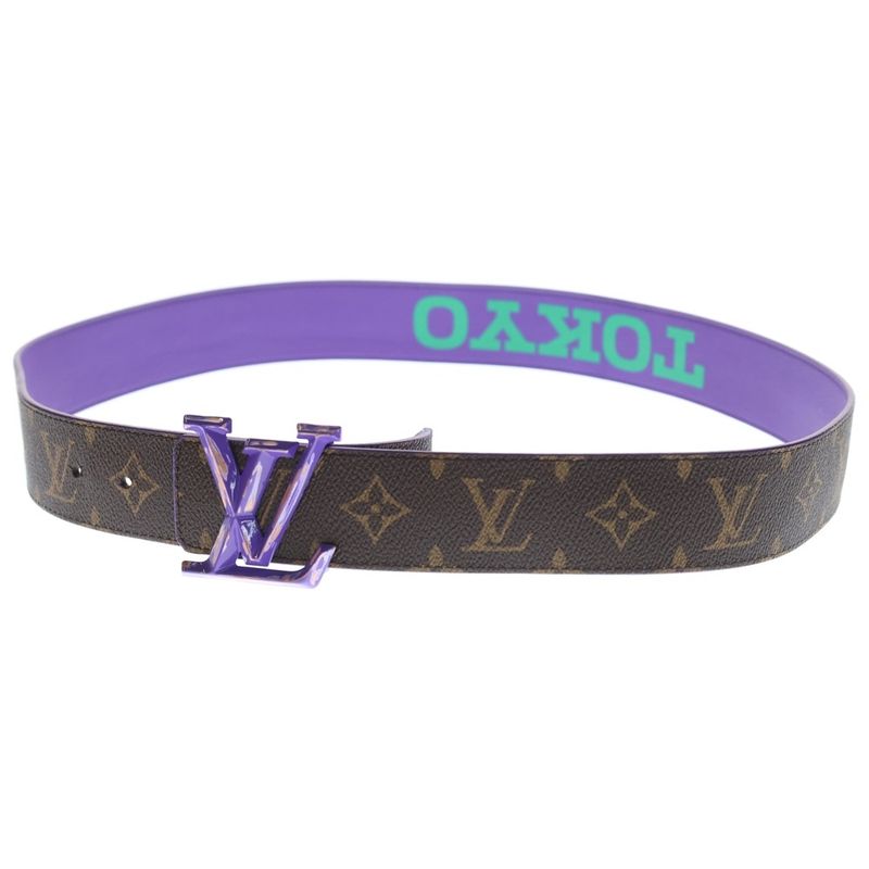 Louis Vuitton Ceinture LV Optic Monogram Leather Belt Purple Brown