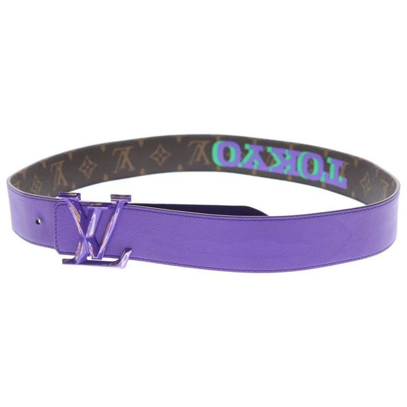 Louis Vuitton Ceinture LV Optic Monogram Leather Belt Purple Brown