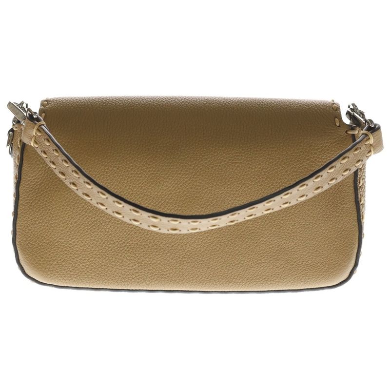 Fendi Selleria Mamma Bucket Shoulder Bag Brown Leather Silver