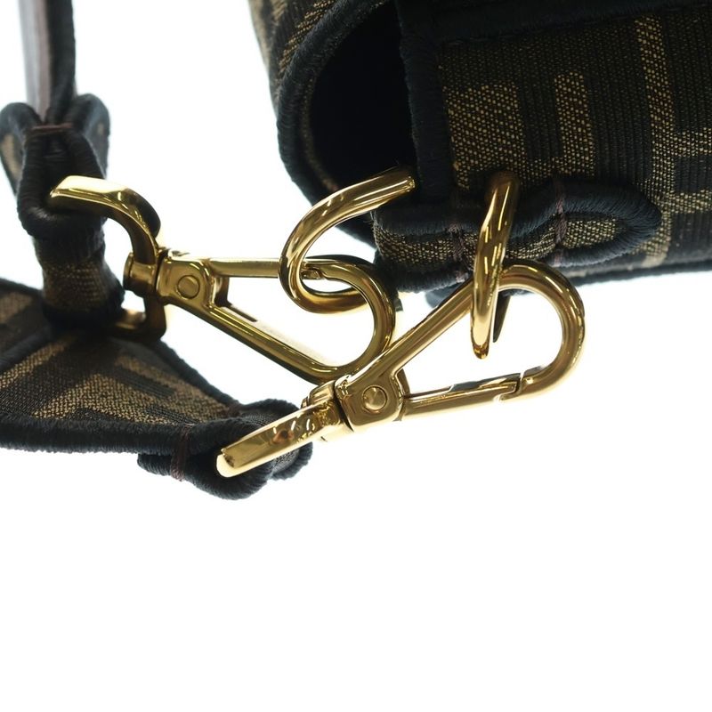 Fendi Zucca Mamba Bucket 2-Way Shoulder Bag Canvas Leather