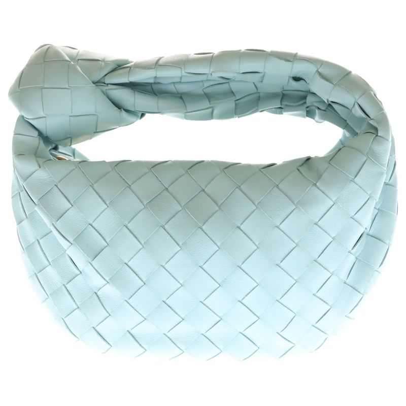 Bottega Veneta Intrecciato Mini Jodie Handbag Light Blue Leather