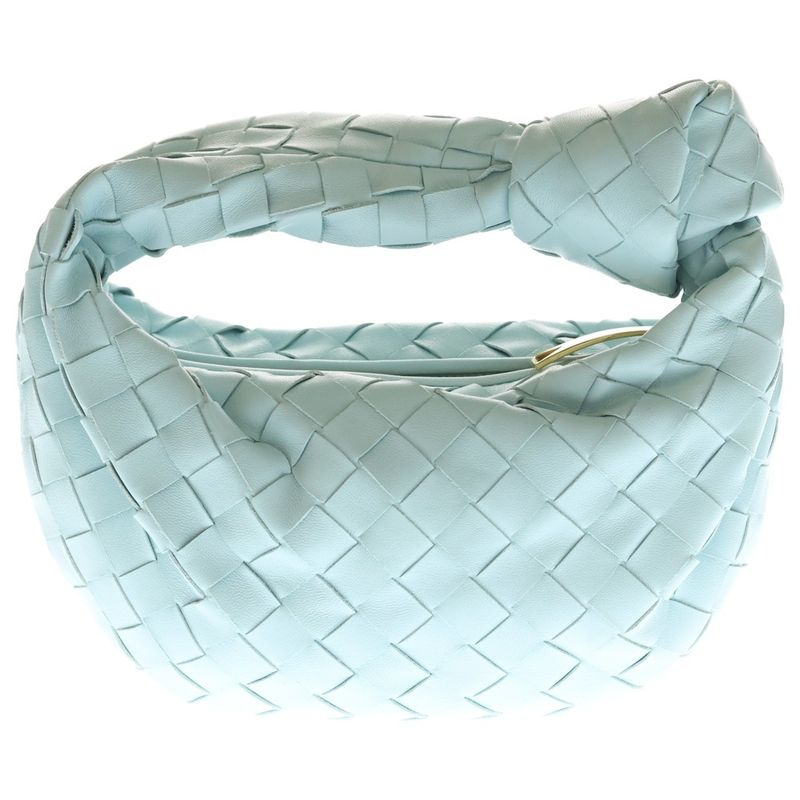 Bottega Veneta Intrecciato Mini Jodie Handbag Light Blue Leather