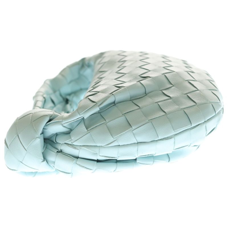 Bottega Veneta Intrecciato Mini Jodie Handbag Light Blue Leather