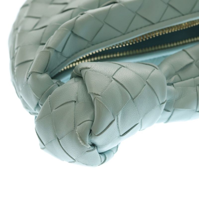 Bottega Veneta Intrecciato Mini Jodie Handbag Light Blue Leather