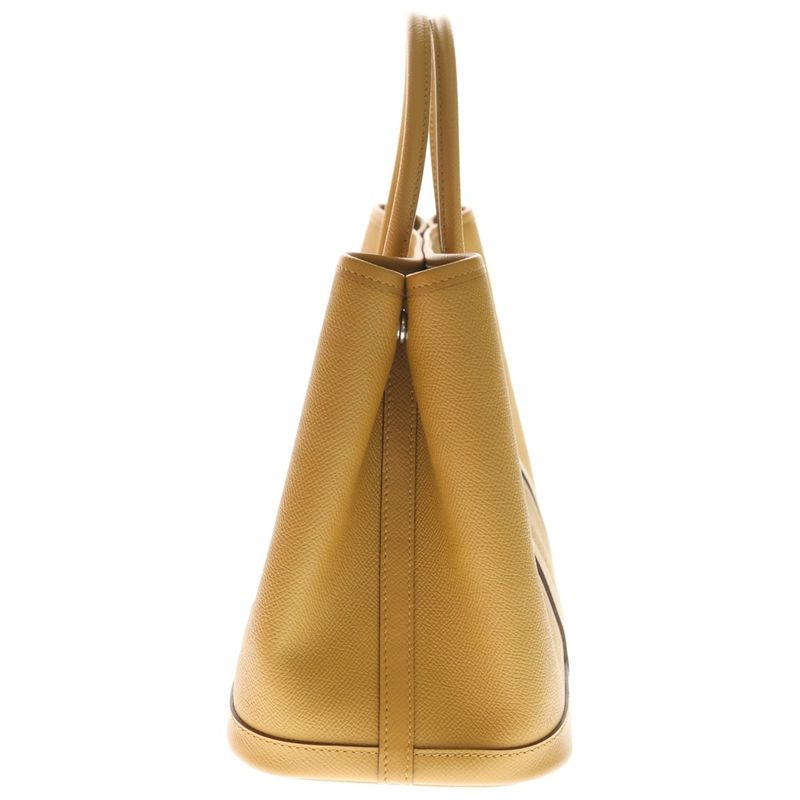 Hermes Garden Party TPM Sesame Epsom Leather Tote Silver Brown