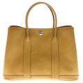 Hermes Garden Party TPM Sesame Epsom Leather Tote Silver Brown