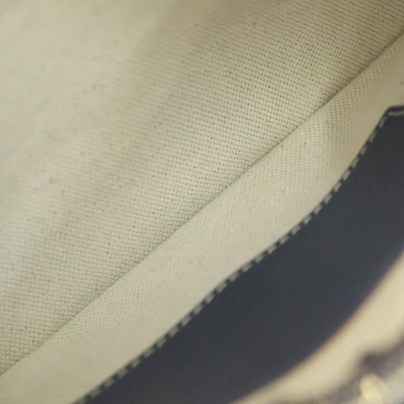 Goyard Plumet Canvas Leather Shoulder Bag Silver Navy Brown Navybrown